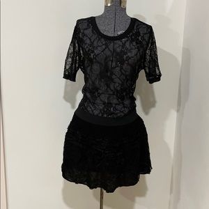 Joes black lace 2 piece skirt